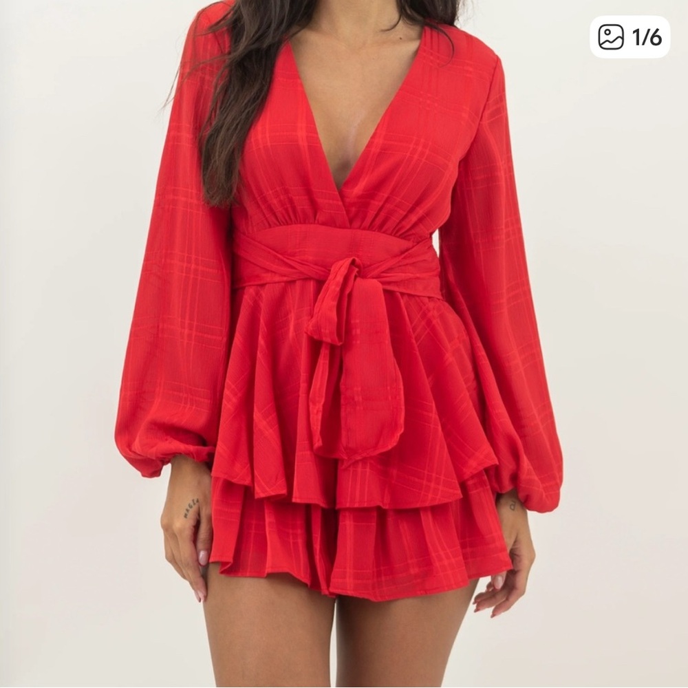 Saints + Secrets Vibrant Red Romper